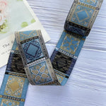ruban polyester patchwork géométrique floral largeur 5cm classique rouge bleu beige noir