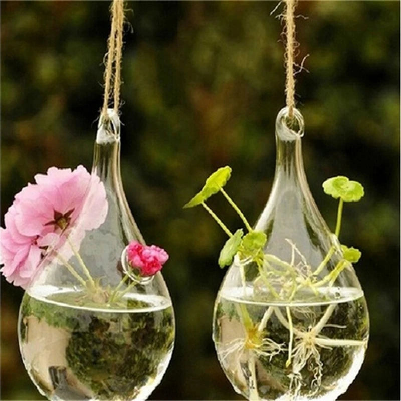 vase suspendu moderne transparent sans décoration fleurs eau decoration mariage