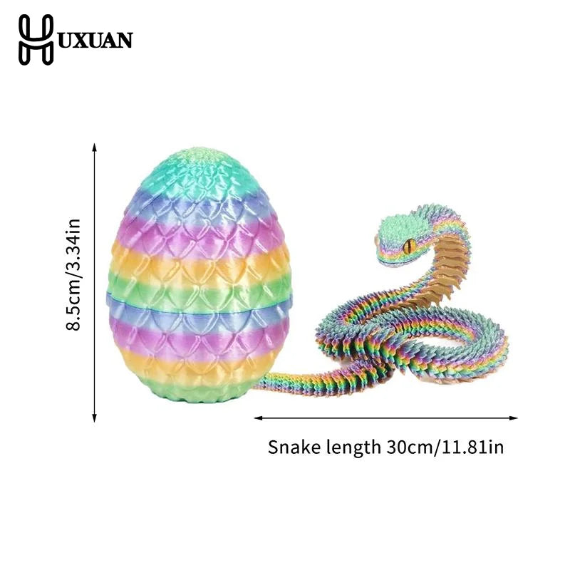 décoration intérieure serpent multicolore réaliste œuf inclusion 30 cm 8.5 cm