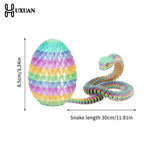 décoration intérieure serpent multicolore réaliste œuf inclusion 30 cm 8.5 cm