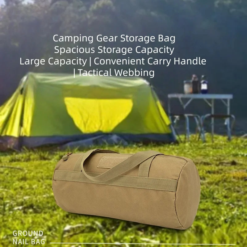 sac rangement toile épaisse beige texture grunge militaire poignées amovibles fermeture glissière étiquette tactique
