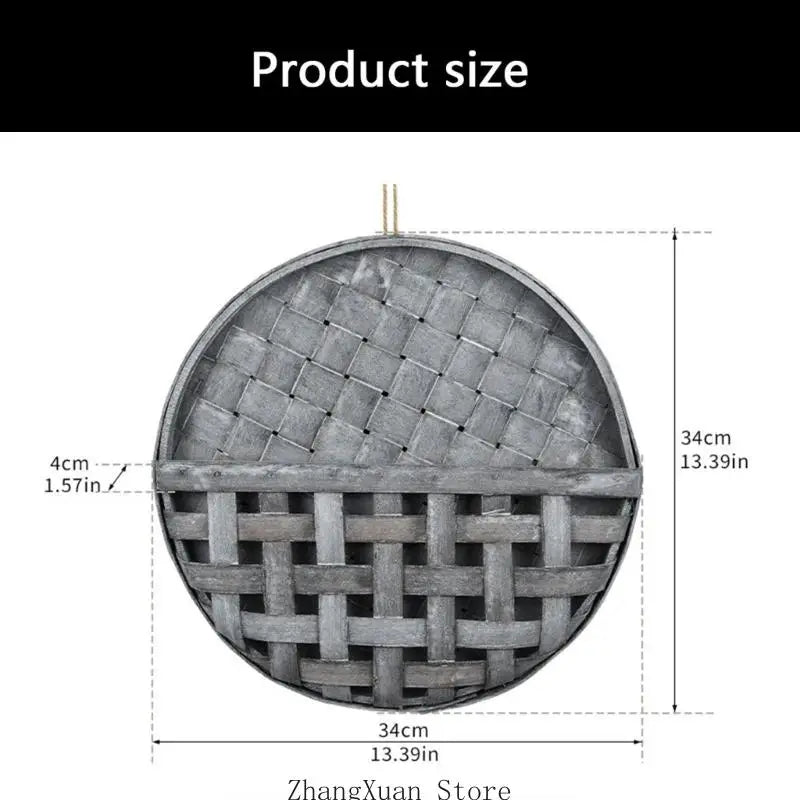panier bois gris marron rustique utilisation multiple empilable tige tissée boucle(chaines) decoration maison bucolique