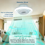 ventilateur moderne led blanc 360 degrés vitesses télécommande chambre salle manger