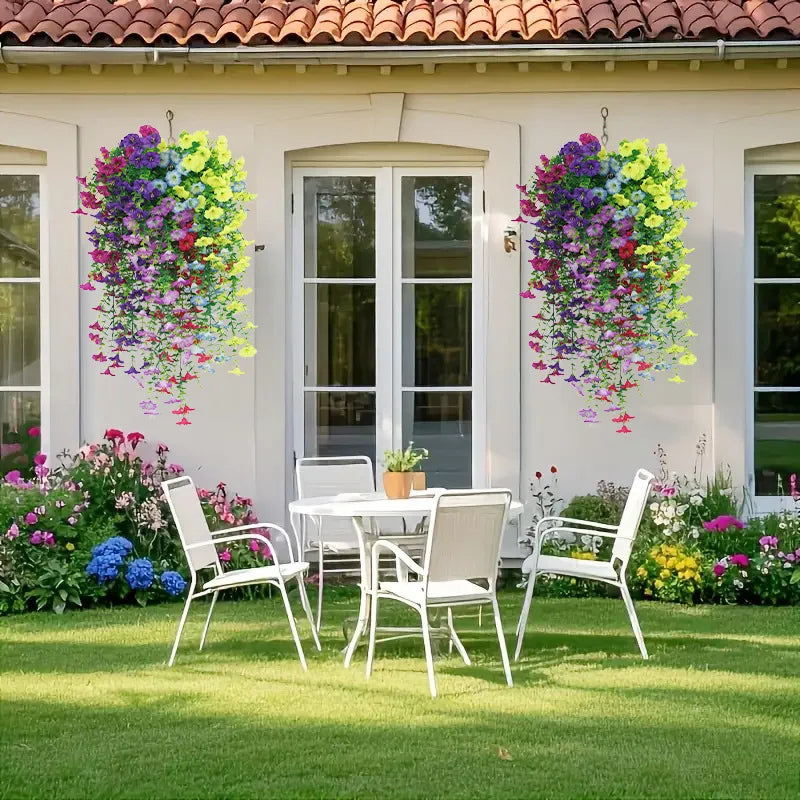 fleurs artificielles suspendues violet rose jaune modernes décoration maison mariage anniversaireintérieur