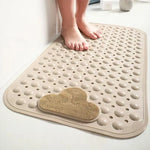 tapis bain antidérapant gris texturé drainage nuage minimaliste adhésif ventouses