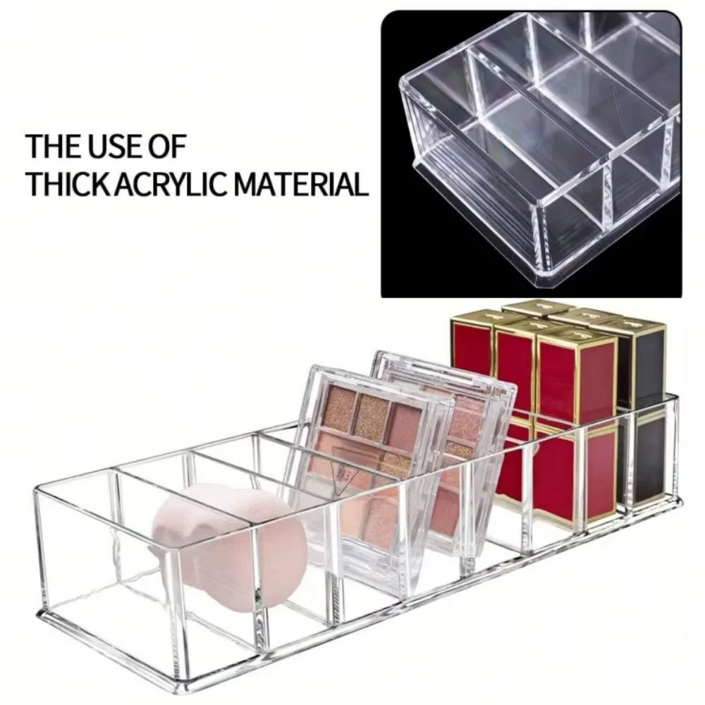 boîte rangement transparente moderne poudre compacte rouge lèvres soins ongles palette fards paupières vernis