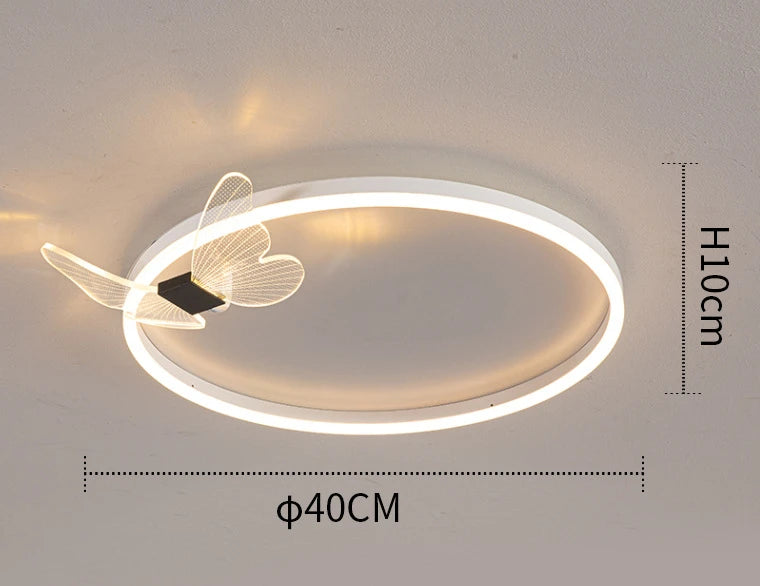lampe moderne papillon décoratif blanc doré couleur variée interrupteur bouton led
