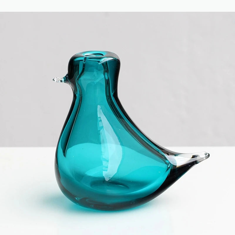 vase oiseau moderne couleur ambre tulipe rouge décoration table translucide contemporain