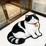 tapis chat motif gris beige orange noir absorbant rapide doux antidérapant polyester maison