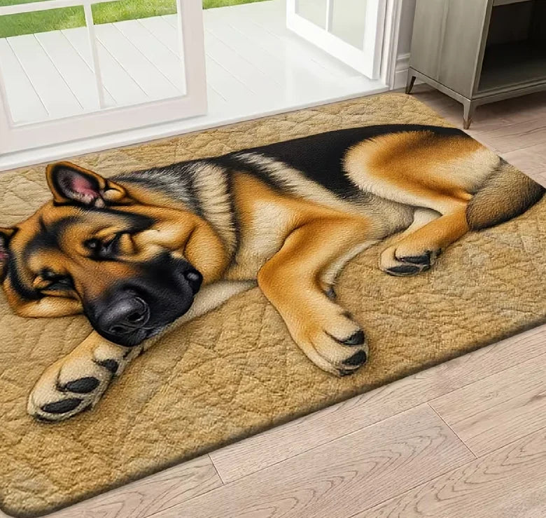 tapis shiba inu imprimé beige moderne antidérapant résistant décoloration 30x50cm 40x60cm