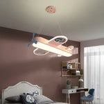 Lustre LED avion noir pour chambre fille