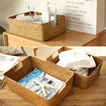 panier rangement paille marron clair rustique multifonctionnel réutilisable respectueux environnement tổ chức đồ dùng
