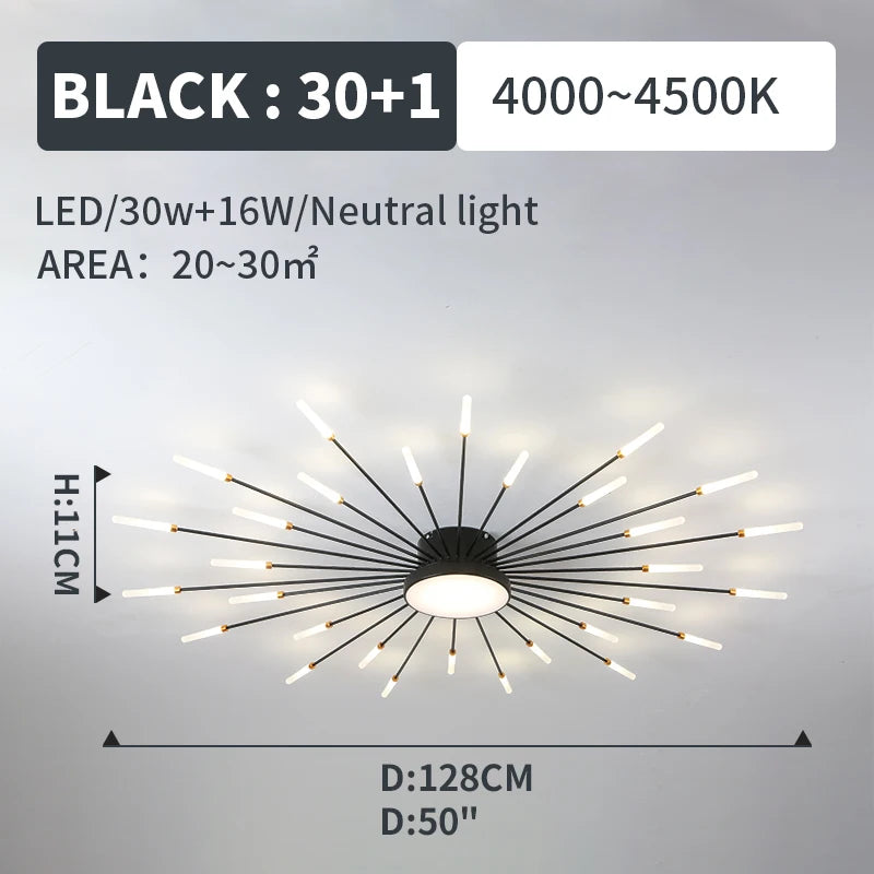 plafonnier moderne led or noir lumineux éclairage intérieur chambre salon enfants