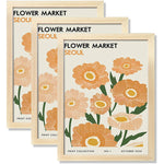 cadres photo modernes fleurs roses textes minimalistes noir blanc beige verre transparent trois pièces