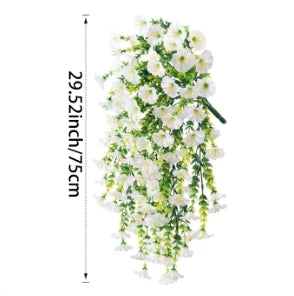 guirlande suspendue fleurs artificielles violet rose moderne décoration maison extérieure crochets 75cm