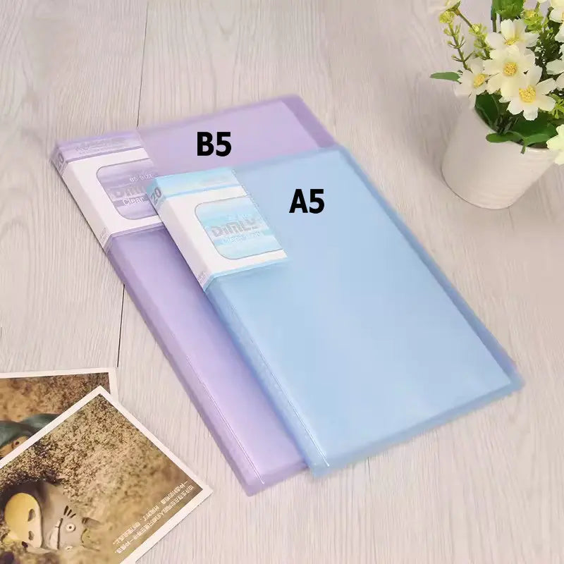 classeur transparent pvc a5 b5 organiseur documents scolaire scolaire moderne violet