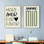 affiche moderne citation amour verte décoration murale toile sans cadre print abstract