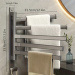 porte serviettes mural acier inoxydable gris moderne lisse pivotant salle bain pliable autoinstallation