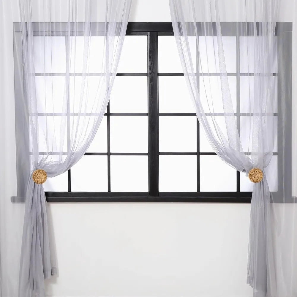 attaches rideau tressées moderne beige clair bois pack deux boucles chambre fenêtre