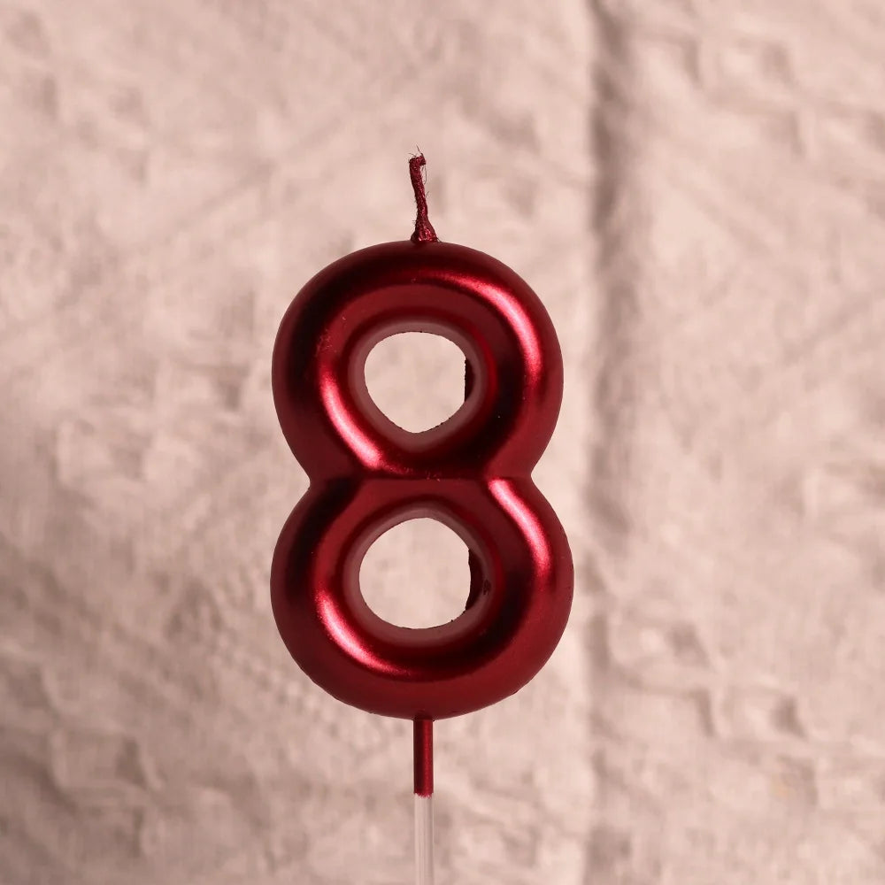 bougies numériques rouge métallisé bougies anniversaire tringle moderne festives numéros