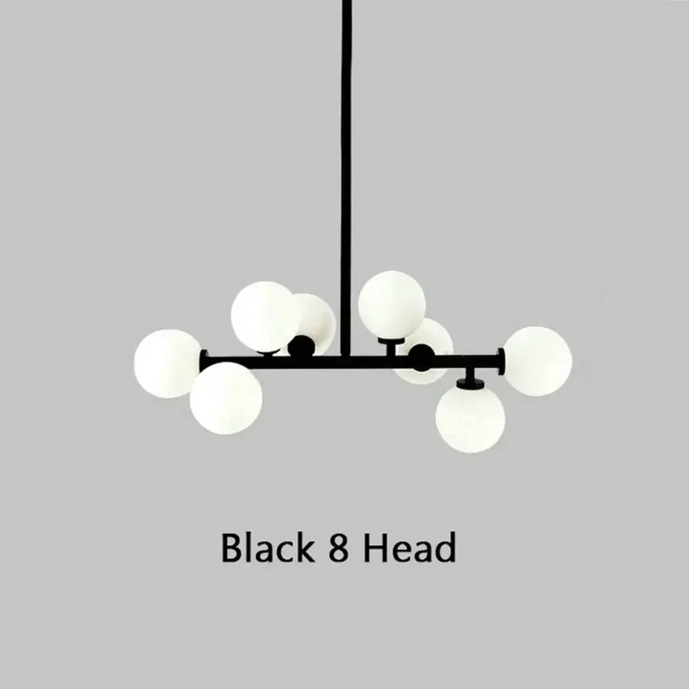 suspension moderne boules translucides blanc doré noir led restaurant salon bar