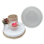 assiette étoile blanc silicone classique support osier bougie fleur corbeille