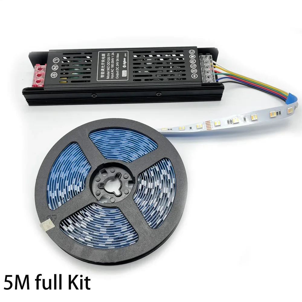 ruban led 5m 10m 15m 20m adhésif noir bleu rouge blanc zigbee rgbwww led