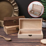 Boîte à bijoux en bois avec fermeture métallique rétro