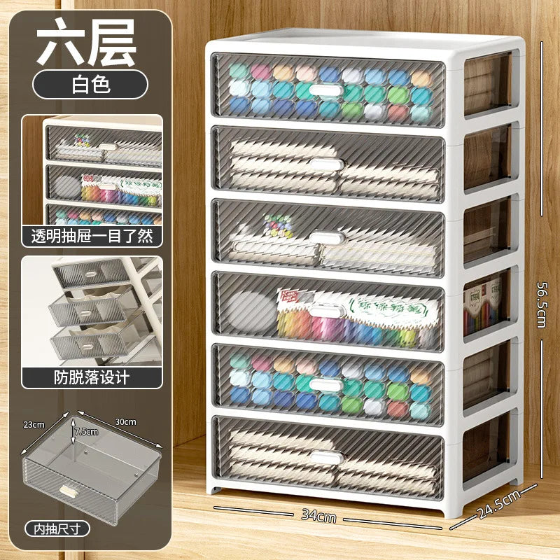meuble tiroirs crème transparent moderne rangement papeterie deux six tiroirs diagonaux plastique
