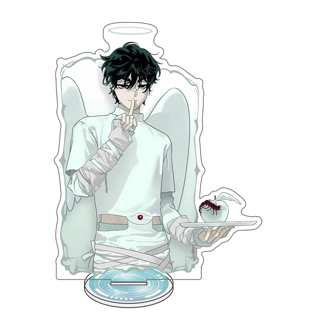 figurines anime fantastiques gothiques anges noir blanc rose rouge vert assiettes coeurs chapeaux