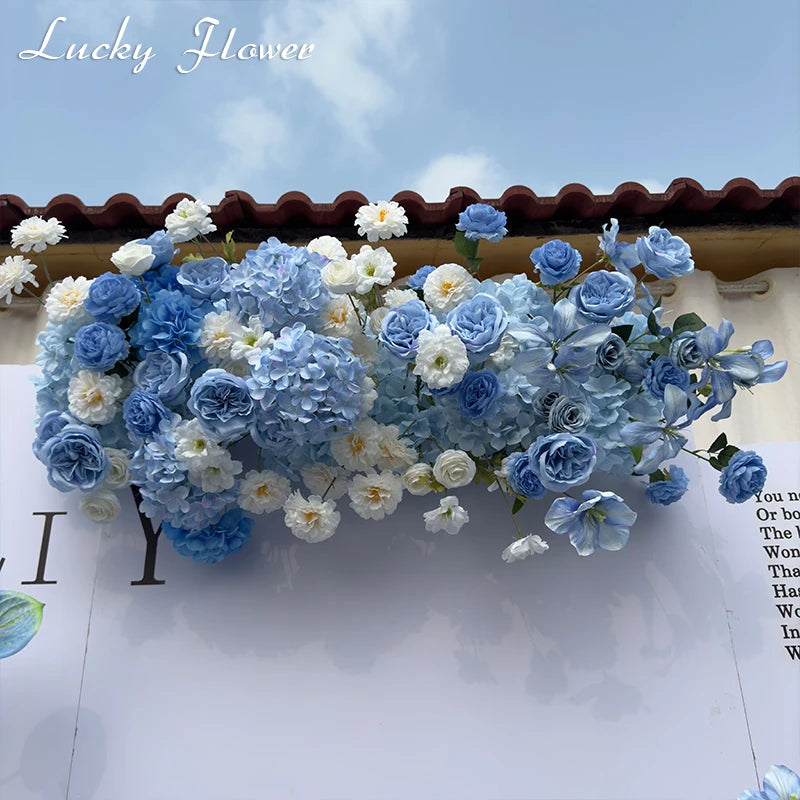 Bouquet de fleurs bleues artificielles