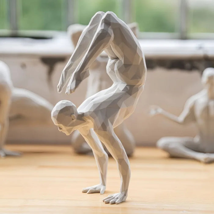 statuette blanche moderne géométrique plastique 3D imprimée salon opaque 10cm 20cm