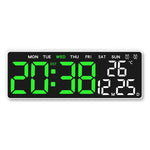Horloge numérique LED affichage temps jour date température noir blanc vert bleu.orange moderne