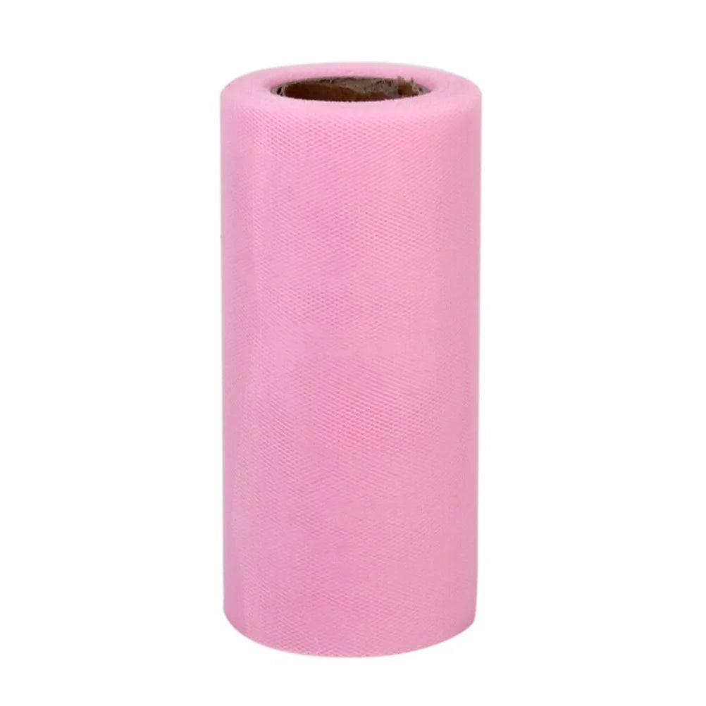 ruban tulle rose clair 15cm large décoration mariage opacité fine texture parties festive