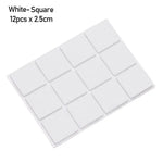 protecteurs sol adhésifs mousse eva tissu géométrique noir marron blanc anti glisse rond carré