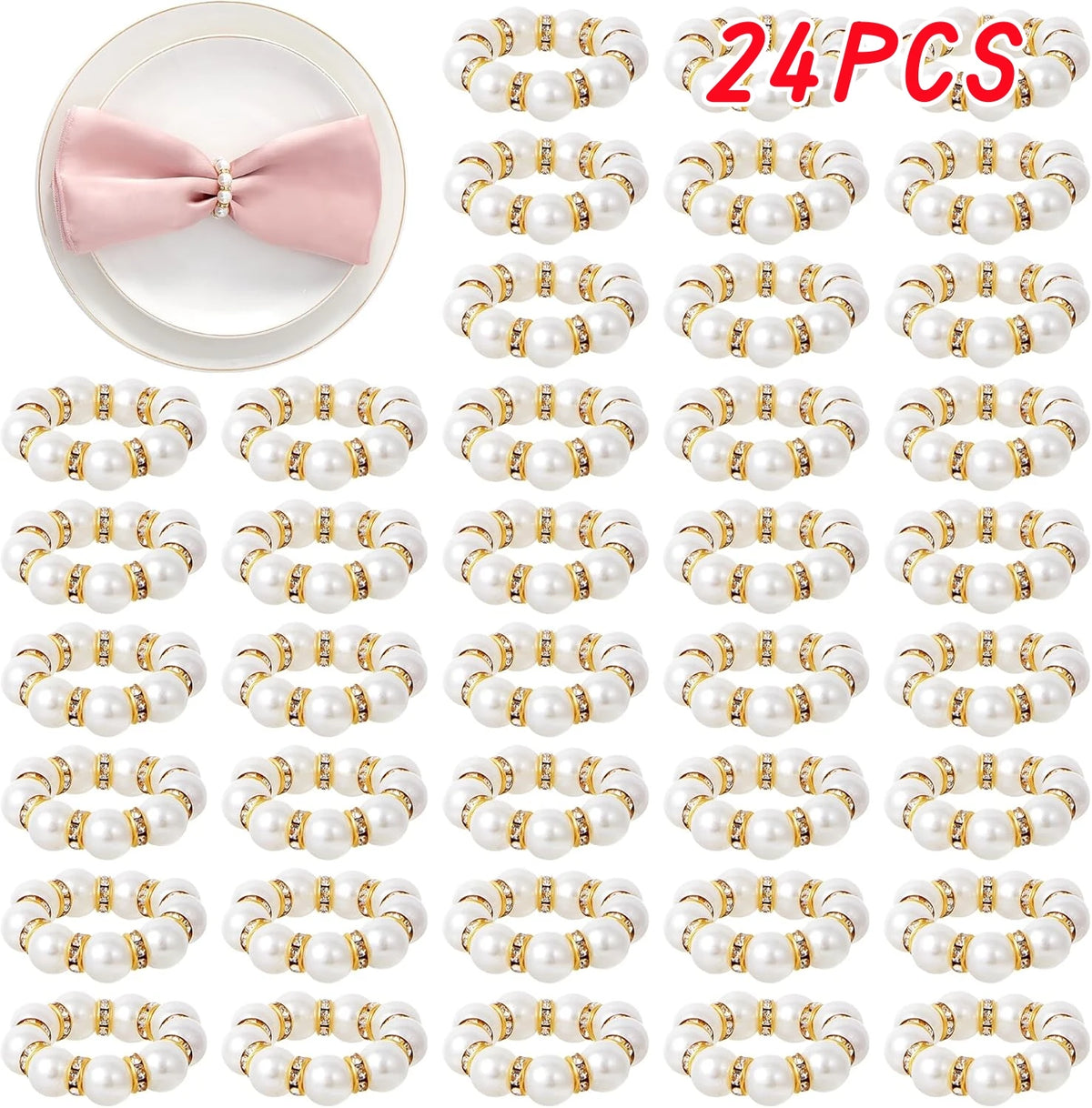 anneaux serviettes dorés strass élégants classiques mariage dîner décoration table