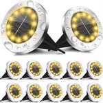 lumière solaire sol 16 led moderne argentée extérieure autonome ip65 inoxydable minimaliste