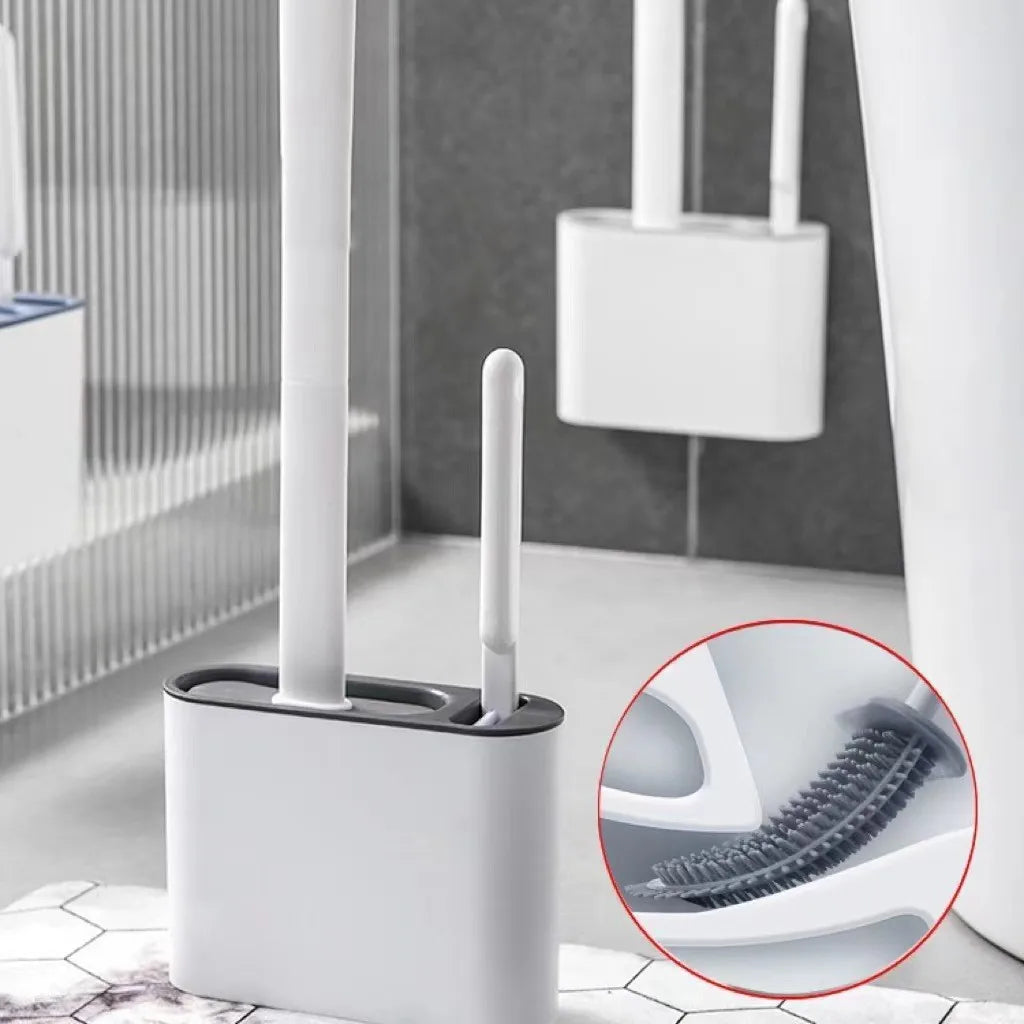 brosse wc moderne adhésif support mural blanc brosse plumeau nettoyage toilettes efficace élégant salle