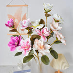 bouquet artificiel magnolia rose blanc vert feuilles vertes modernes intérieur mariage décoration maison