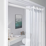 rideau transparent rayures verticales moderne pvc porte lavable machine anneau métallique