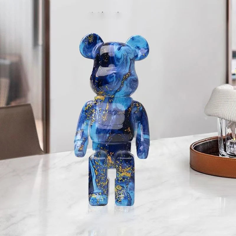 figurine ours multicolore graffiti résine contemporaine décoration intérieur table chambre erotique