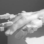 sculpture moderne main résine blanche texture peau cubes abstraite décoration intérieure noël blanc opacité