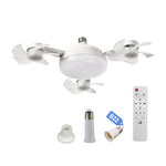 ventilateur lampe led 249 lumens vitesses télécommande moderne ailes translucides noir blanc