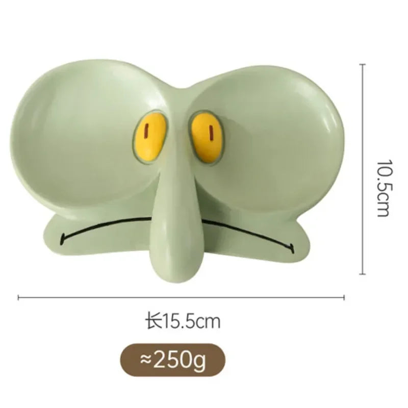 rangement bijoux lunettes cartoon personnage.spongebob squidward vert gris jaune deco erotique