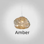 suspension lumineuse pendentif verre transparent organique contemporain 20cm 25cm 30cm 35cm 40cm