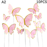 décoration gâteau papillon clips blanc rose doré festive anniversaire mariage féerique