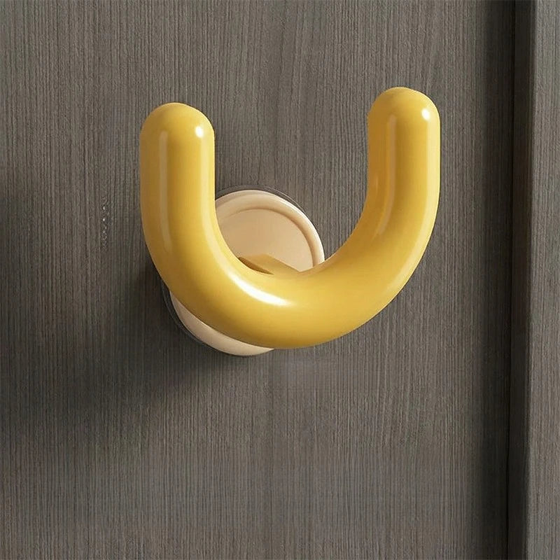 porte slipper adhésif moderne ours chien blanc rose jaune salle bain entrée