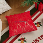 coussin noel tissu eponge doré arbre moderne blanc decoration salon 40cm 40cm