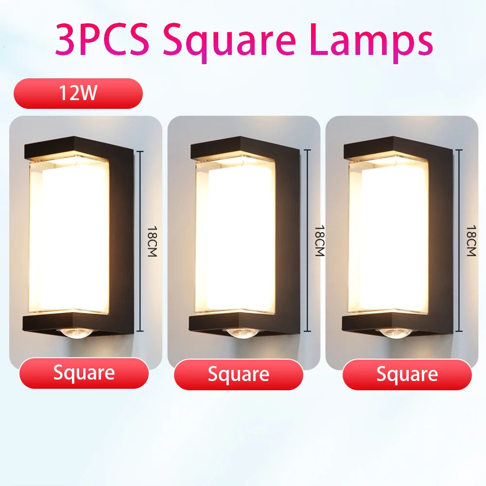 lampe murale extérieure moderne noire fixée ipx4 85265v led an