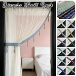 ruban décoratif pompons motif géométrique classique bleu clair bleu foncé noir vert clair